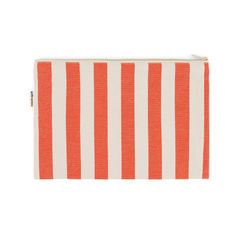 Pochette Lili - Rayures Greige / Tomato