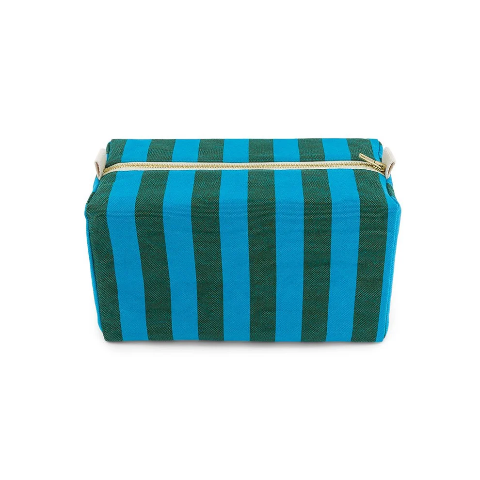 Trousse de toilette Vic - Rayures Turquoise / Olive