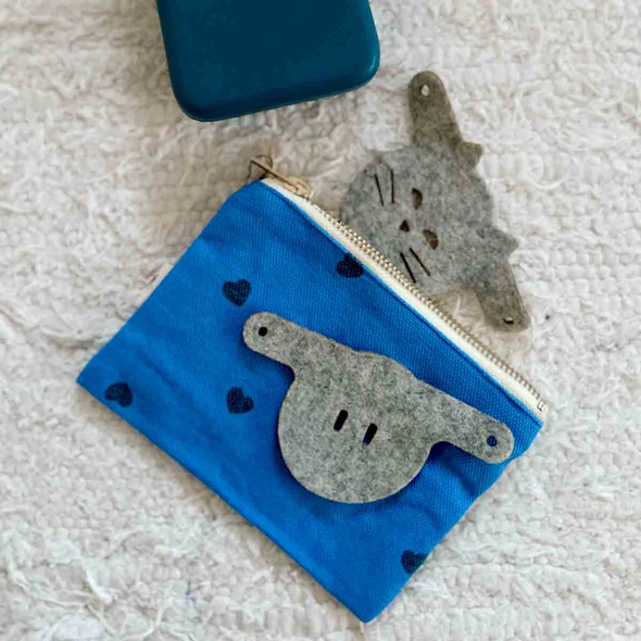 Porte-monnaie Marie Coeur Bleu grèque