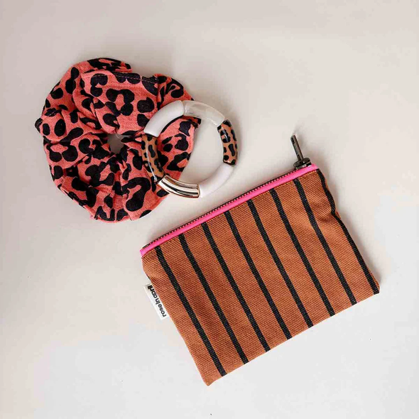 Porte-monnaie Marie Rayures Tennis Black / Ginger