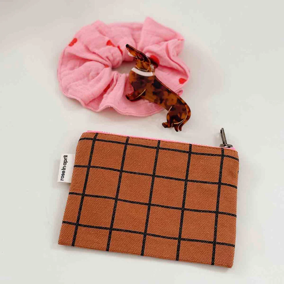 Porte-monnaie Marie School Check Ginger