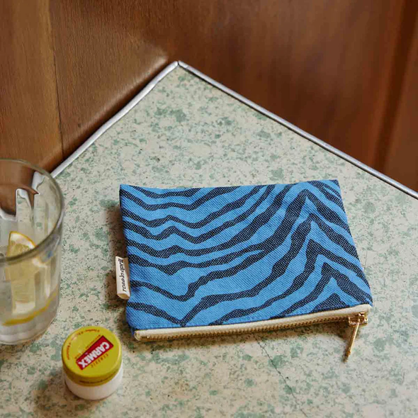 Porte-monnaie Marie - Zebra Greek Blue