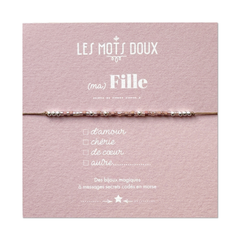 Bracelet morse "Fille" à cocher - rose irisé