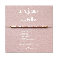 Bracelet morse "Fille" à cocher - rose irisé