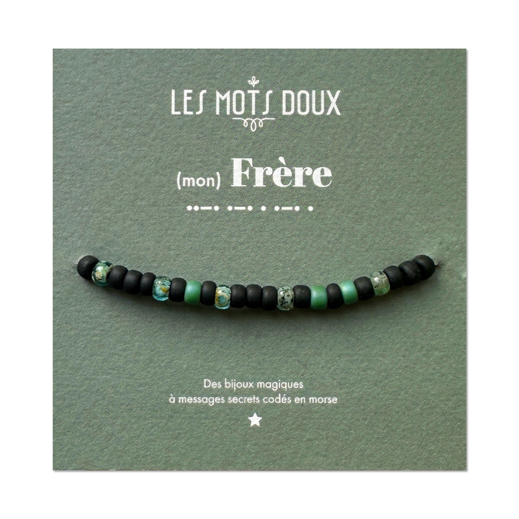 Bracelet homme code morse "Frère"