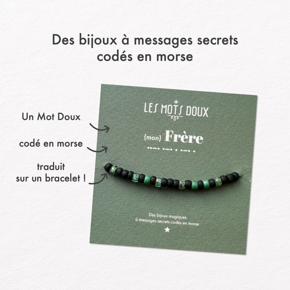 Bracelet homme code morse "Frère"
