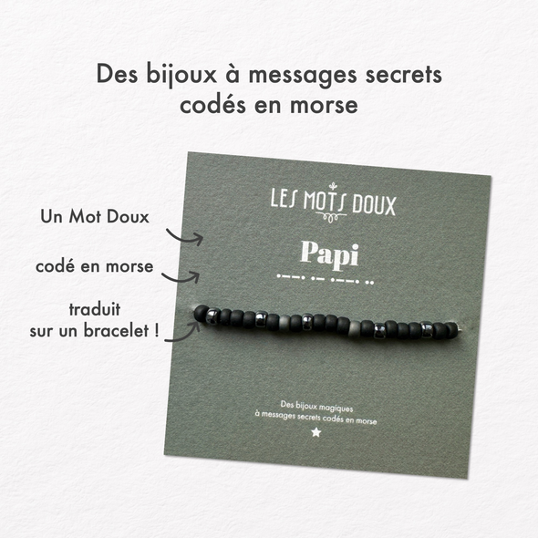 Bracelet homme code morse "Papi"