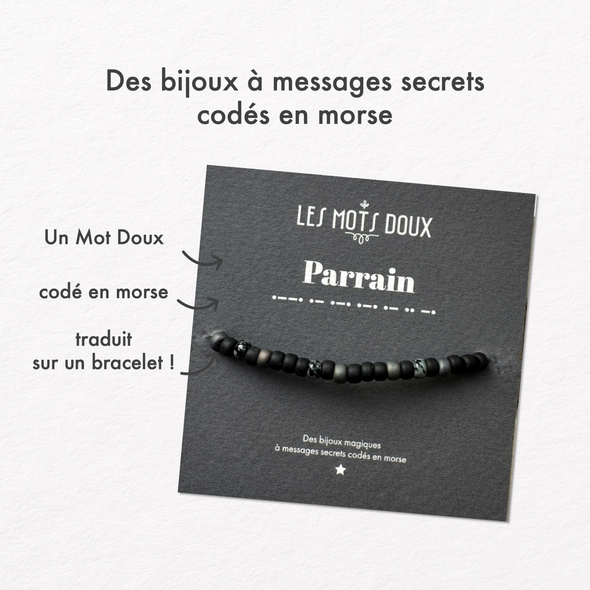 Bracelet homme code morse "Parrain"
