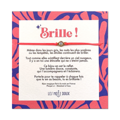 Bracelet Brille - Cordon rose fluo