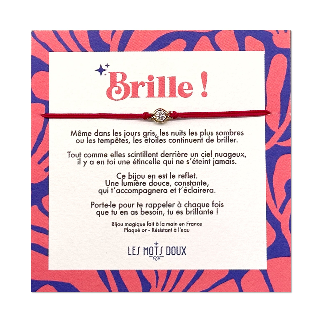 Bracelet Brille - Cordon fuchsia