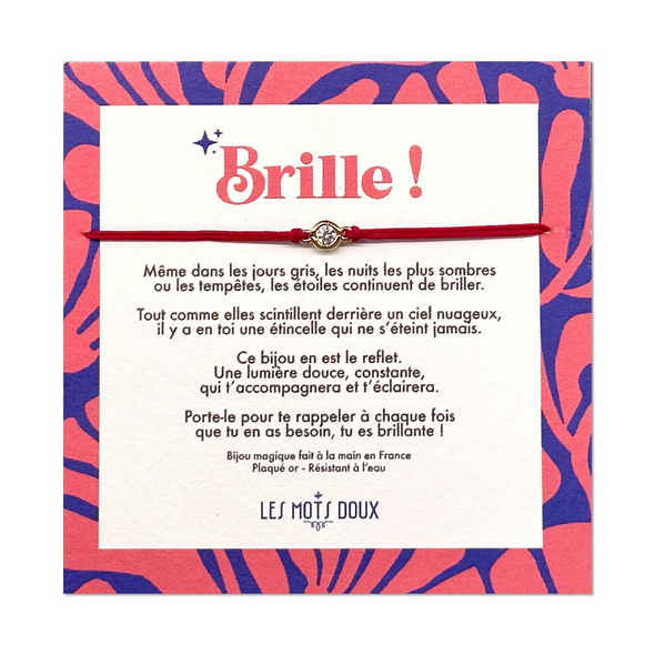 Bracelet Brille - Cordon fuchsia