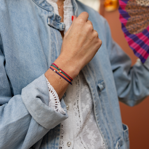 Bracelet Brille - Cordon fuchsia