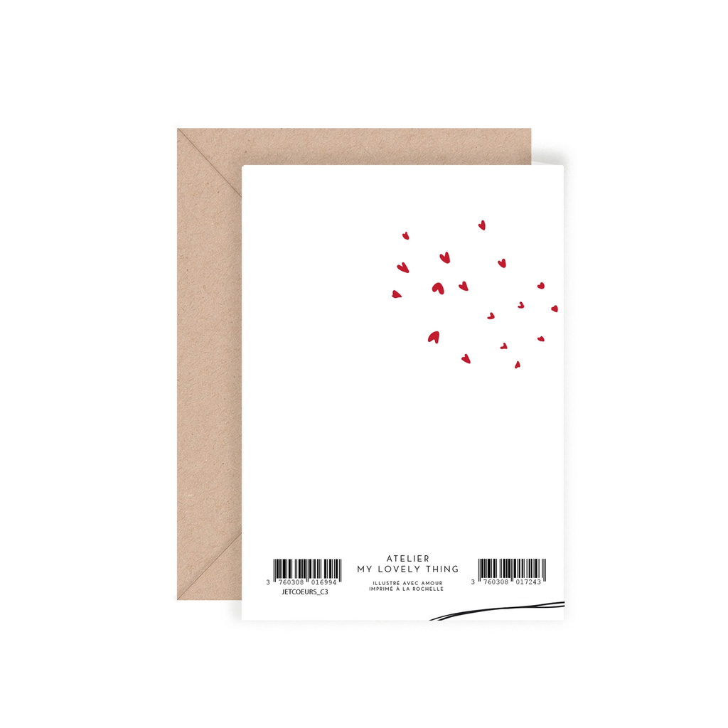 Carte double Jet de coeurs