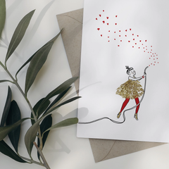 Carte double Jet de coeurs