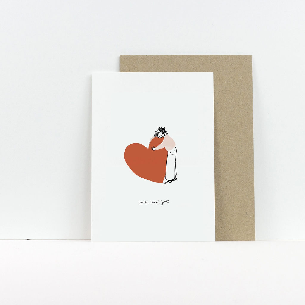 Carte double Serre moi fort