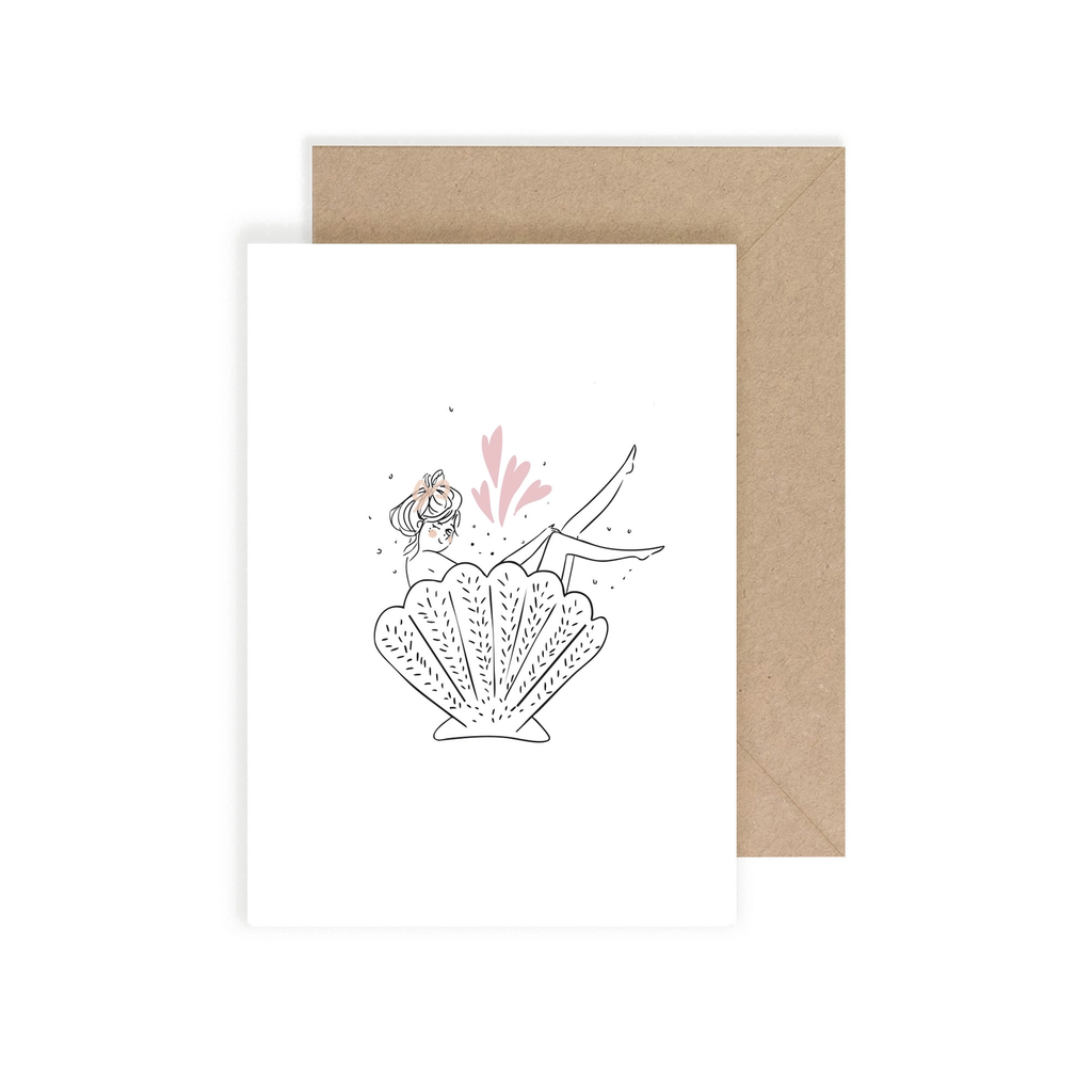 Carte simple Mademoiselle coquillage
