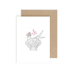 Carte simple Mademoiselle coquillage