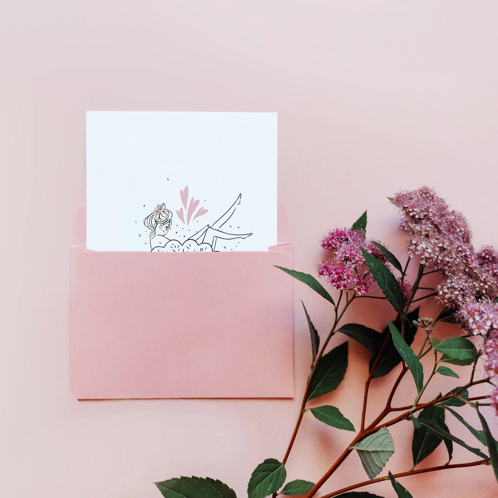 Carte simple Mademoiselle coquillage
