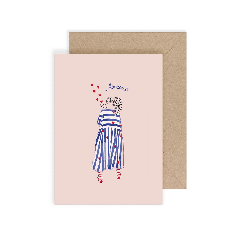 Carte simple Bisous