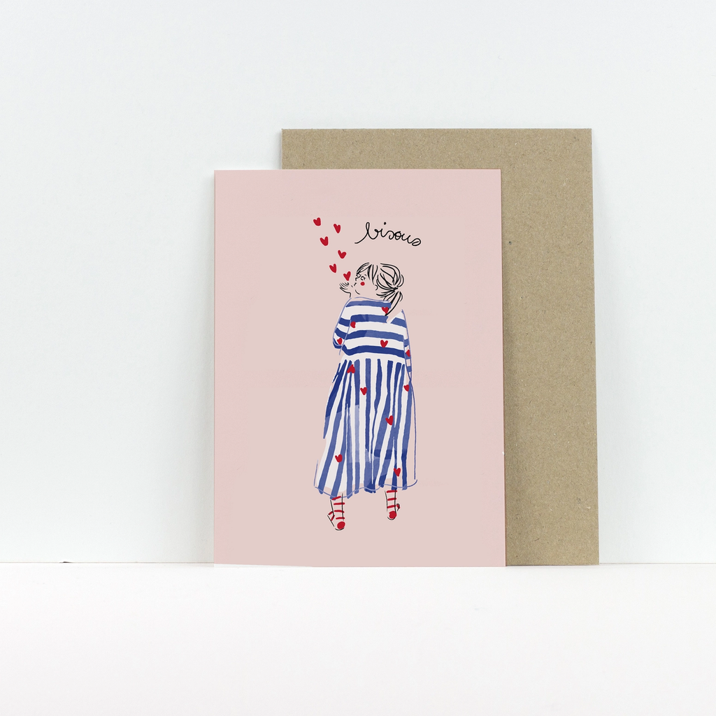 Carte simple Bisous