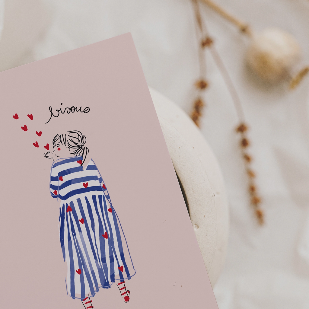 Carte simple Bisous