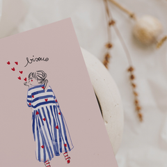 Carte simple Bisous