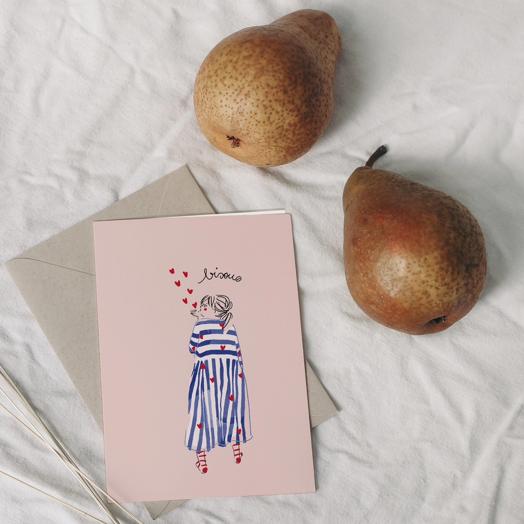 Carte simple Bisous