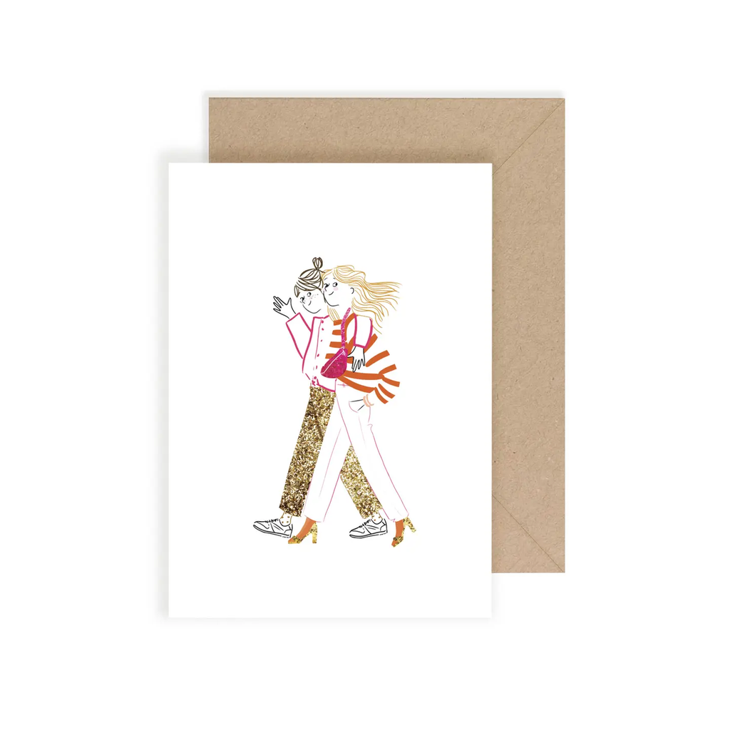 Carte simple Salut les deux filles