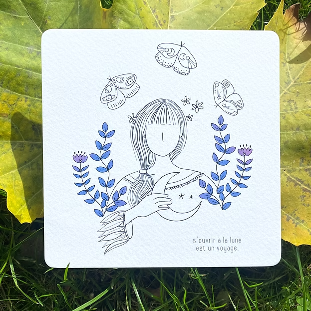 Carte carrée - S'ouvrir à la lune est un voyage