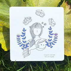 Carte carrée - S'ouvrir à la lune est un voyage