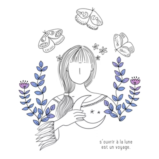 Carte carrée - S'ouvrir à la lune est un voyage