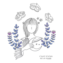 Carte carrée - S'ouvrir à la lune est un voyage