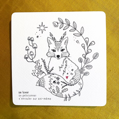 Carte carrée - Se lover - Renard