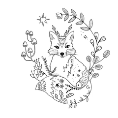 Carte carrée - Se lover - Renard