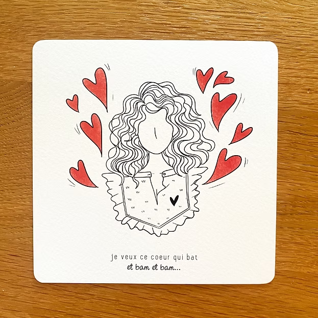 Carte carrée - Je veux ce coeur qui bat
