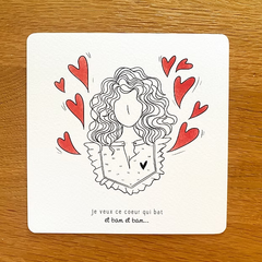 Carte carrée - Je veux ce coeur qui bat