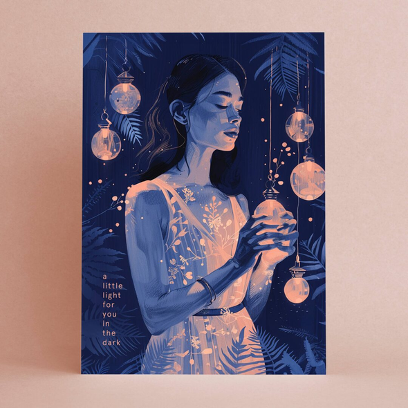 Carte de voeux - A little light for you in the dark