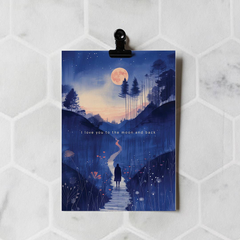 Carte de voeux - I love you to the moon and back