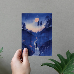 Carte de voeux - I love you to the moon and back