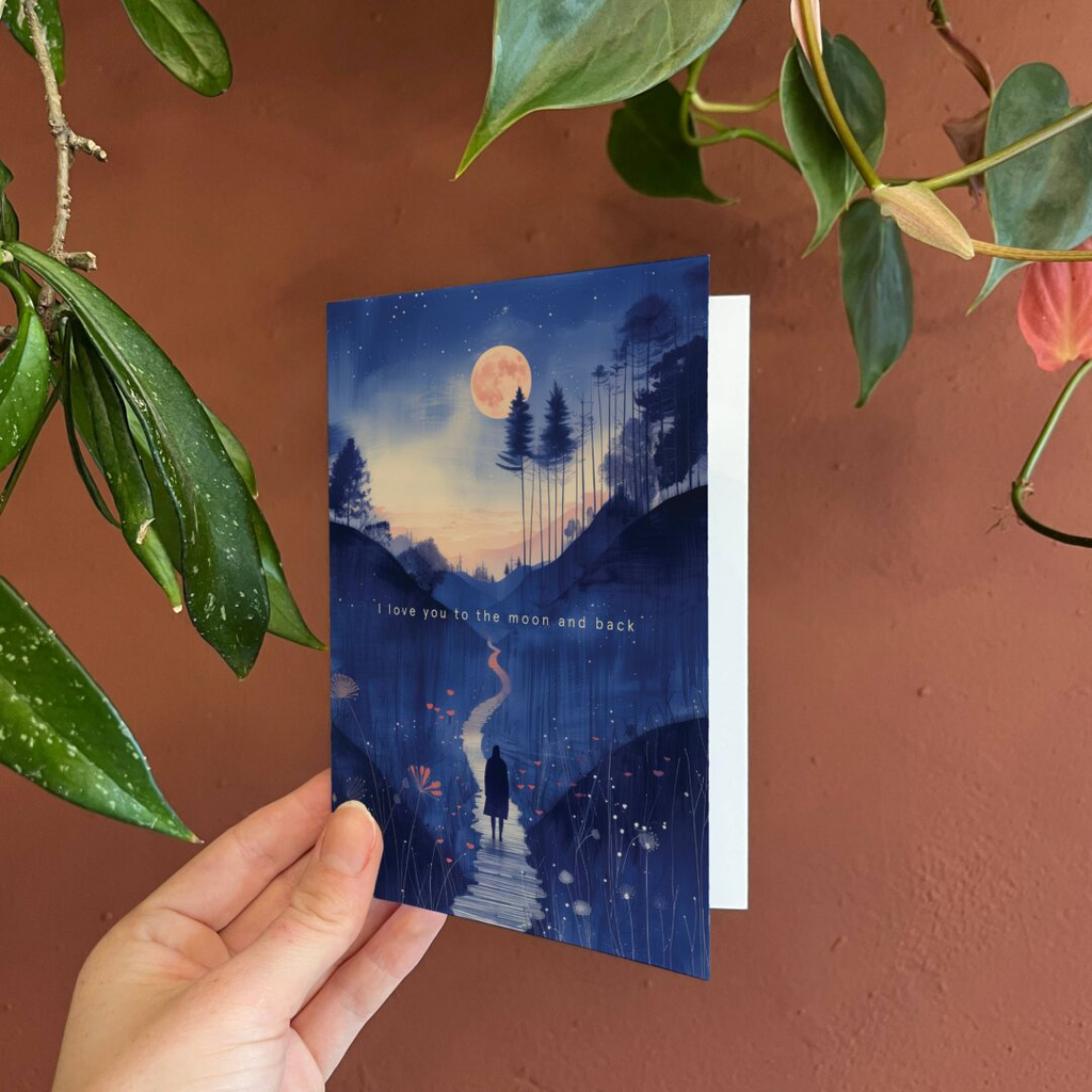 Carte de voeux - I love you to the moon and back