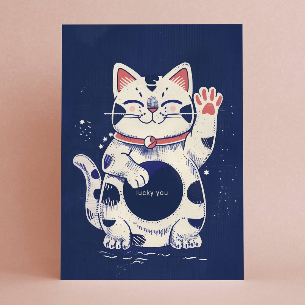 Carte de voeux - Lucky Cat