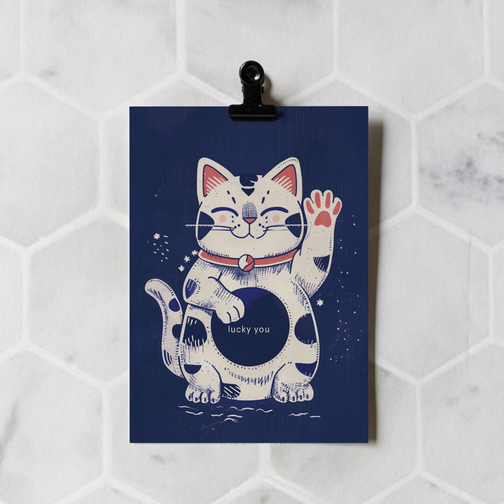 Carte de voeux - Lucky Cat