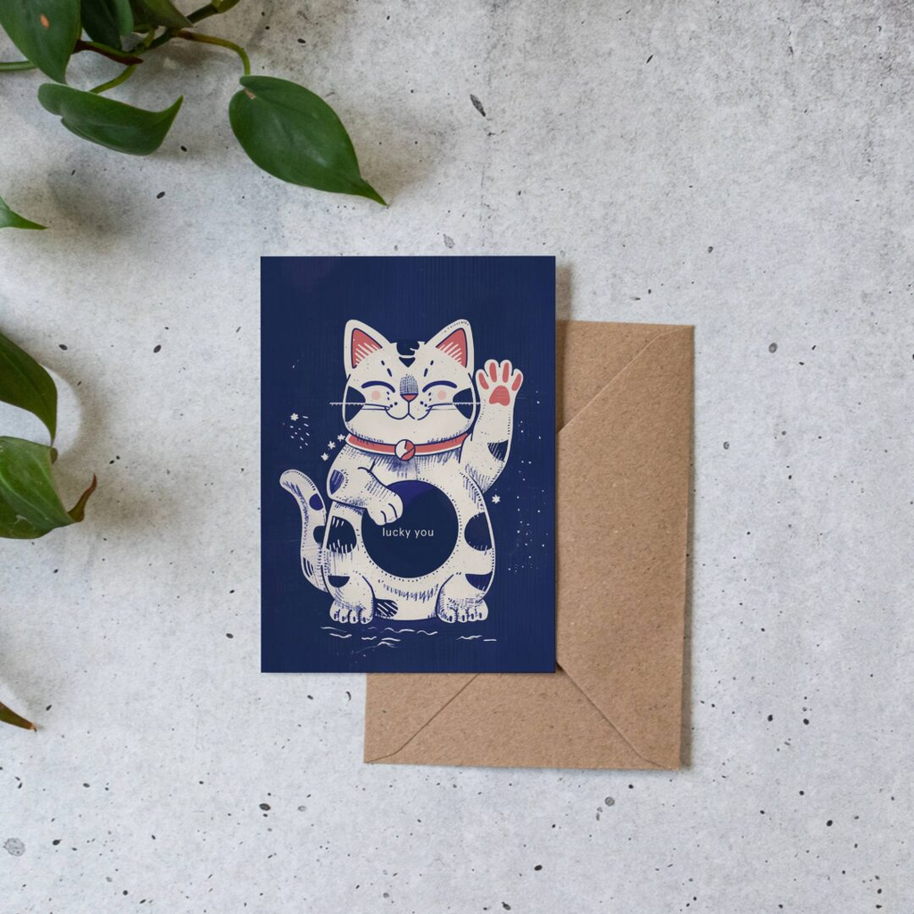 Carte de voeux - Lucky Cat