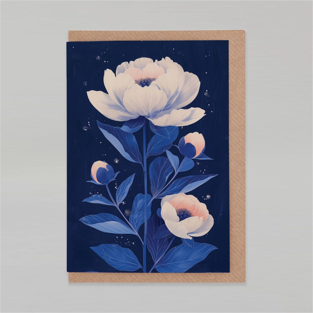 Carte de voeux - Pivoine