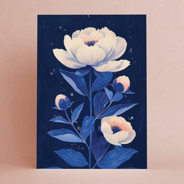 Carte de voeux - Pivoine