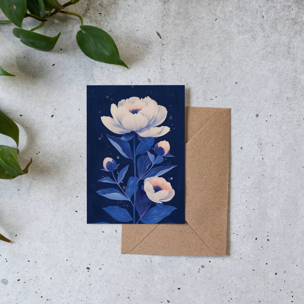 Carte de voeux - Pivoine