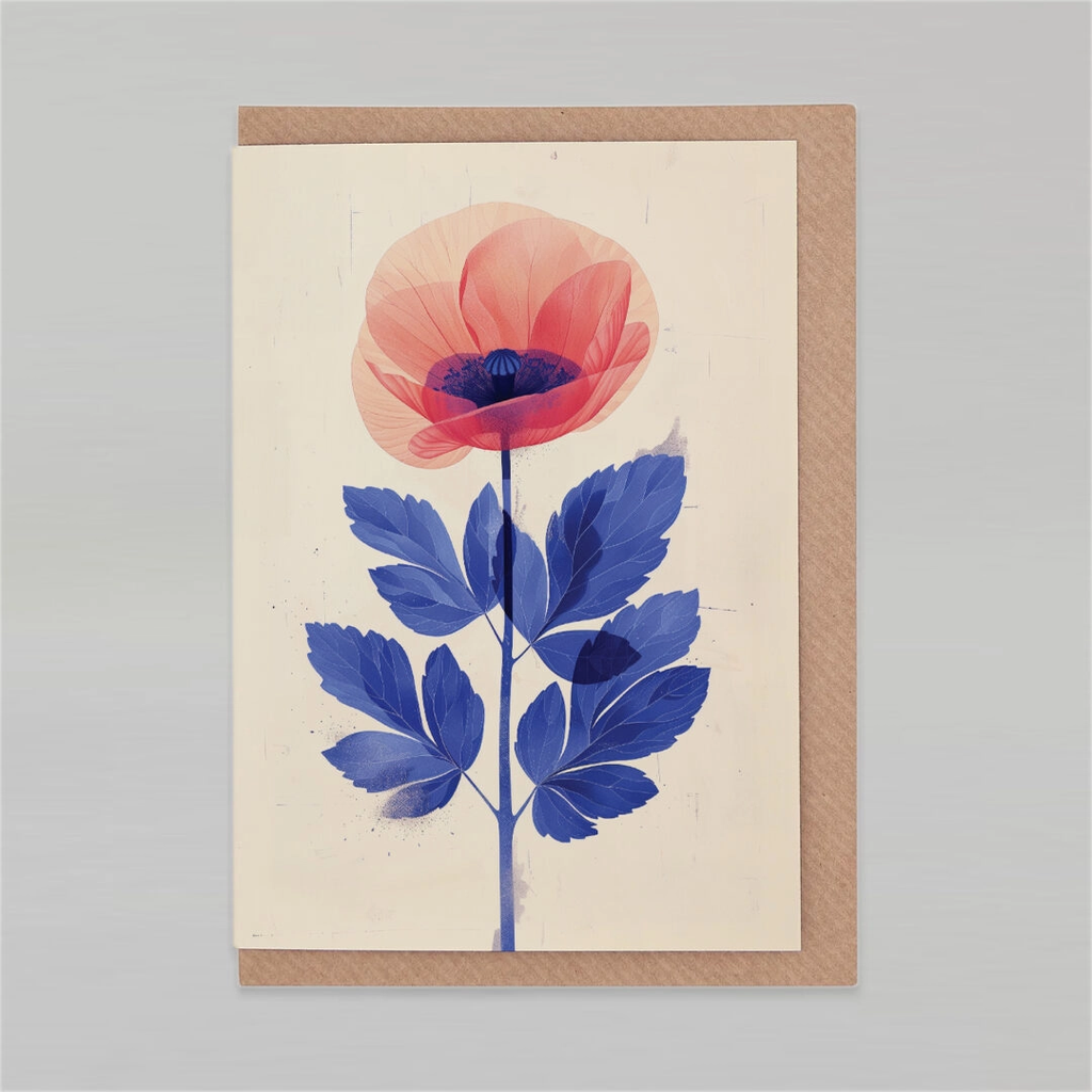 Carte de voeux - Coquelicot sauvage