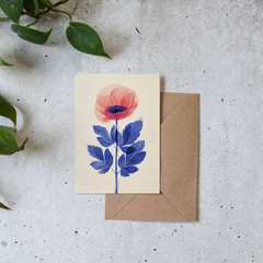 Carte de voeux - Coquelicot sauvage
