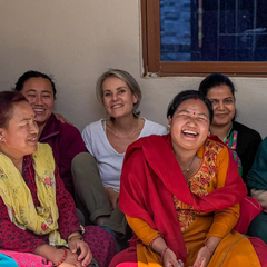 Bracelet népalais Vert d'eau, orange