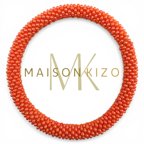 Bracelet népalais Orange corail